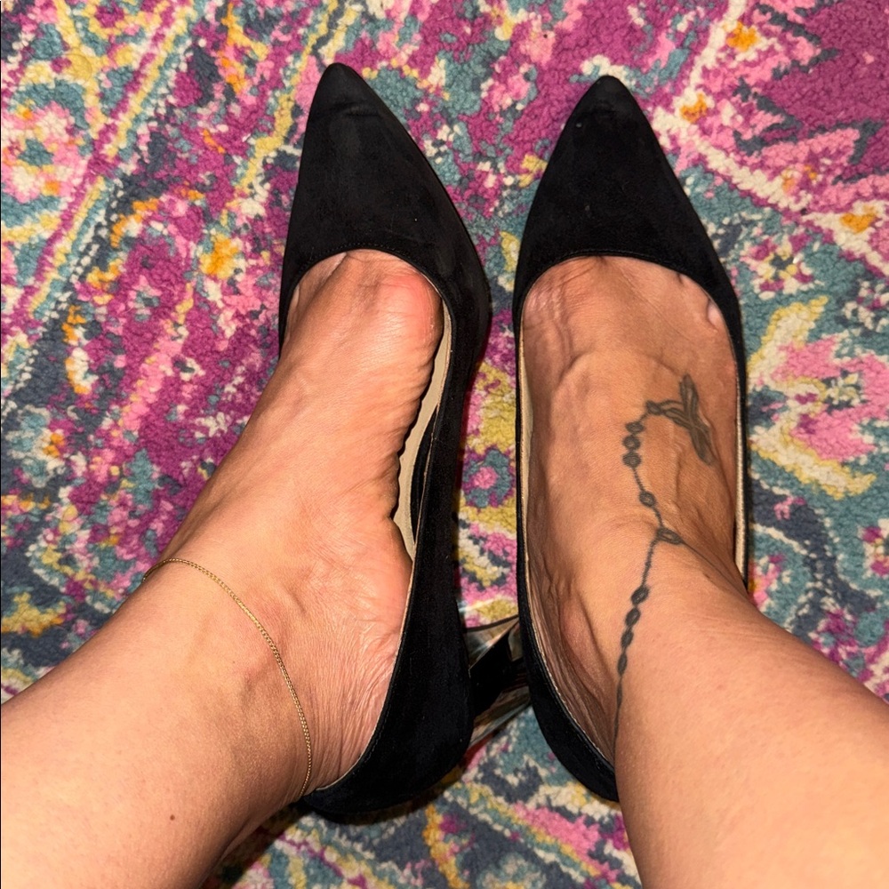 Black Suede Pointed Toe Heels